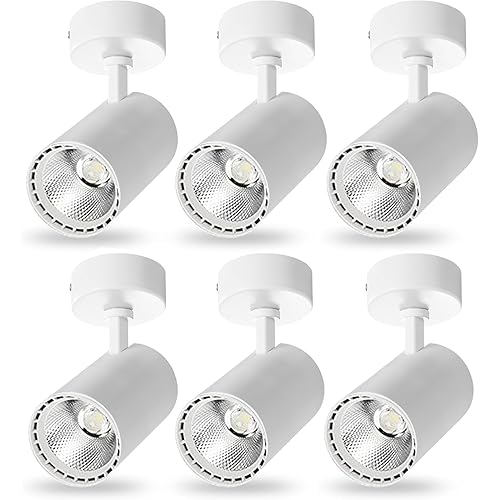 Bravsekai 6 confezioni di faretti da soffitto extra-luminosi da 25 W regolabili a 90 gradi, proiettore da soffitto antiriflesso, faretto da soffitto a LED da incasso (bianco 3000 K 25 W ad alta