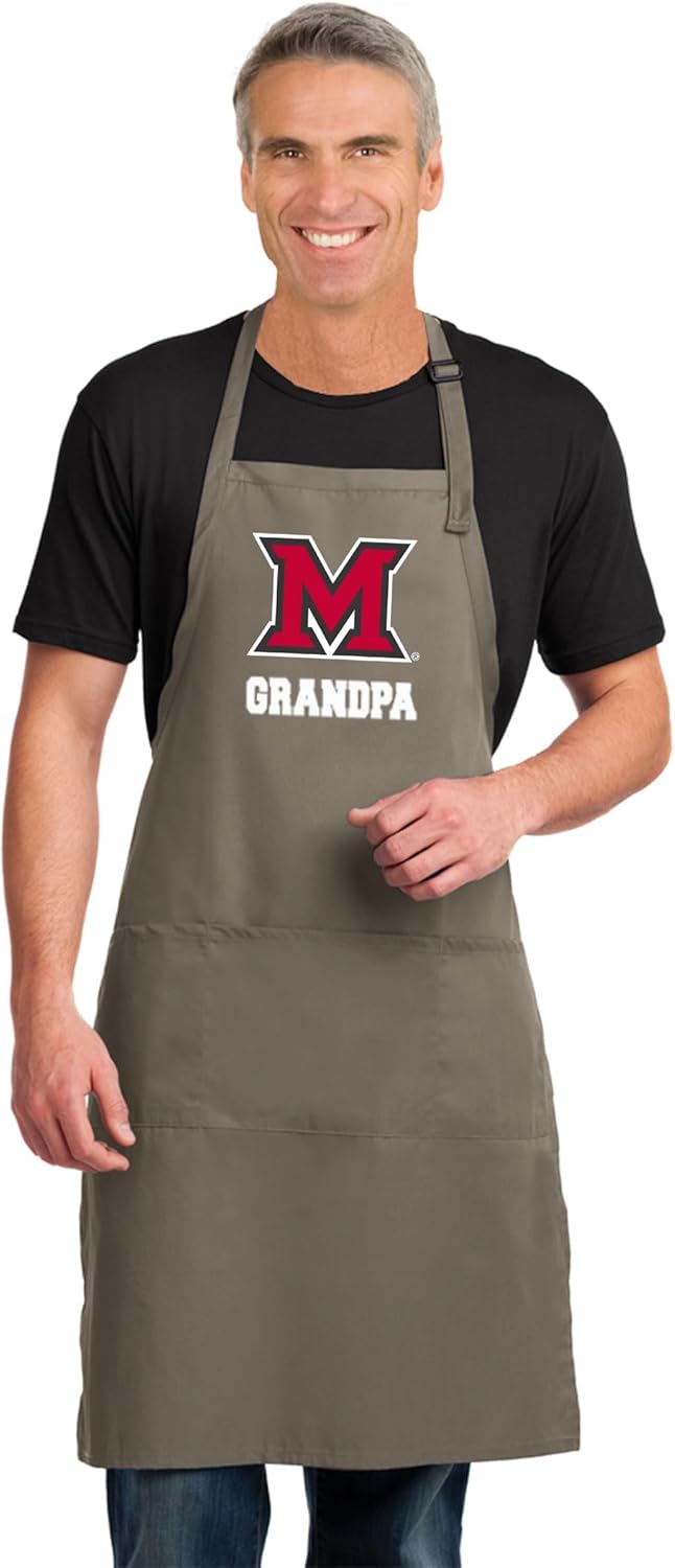 Broad Bay Miami RedHawks Grandpa Apron Miami University Grandpa Logo Gift Idea