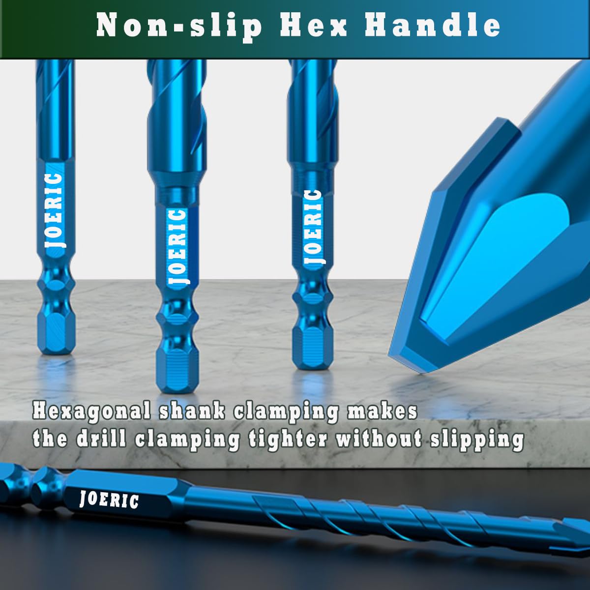 10pc 1/4”(6mm) Eccentric Drill Bit Set, Masonry Drill Bit Sets Concrete Drill Bit for Tile,Glass,Brick,Plastic,Cement,Wood with Storage Case (Blue).