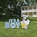 It's A Boy Yard Card - Letters & Stork Baby Announcement- 9 Pcs. w/14 short stakes & 5 EZ stakes