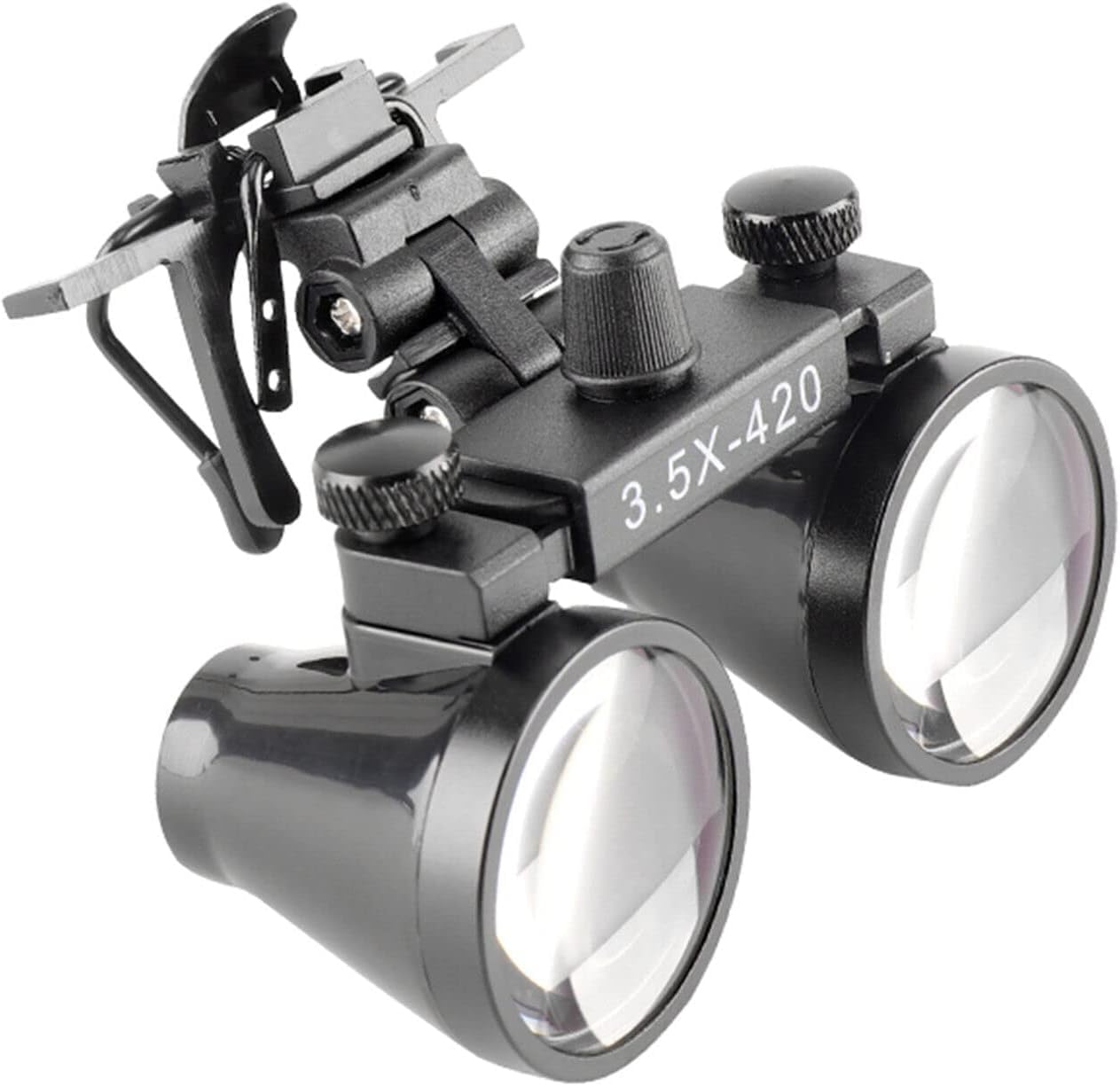 Eustoma Black Binocular Loupes 2.5X/3.5X Clip On Eyeglasses Magnifying Glass For Lab Research Observation Dy-101 (3.5X)