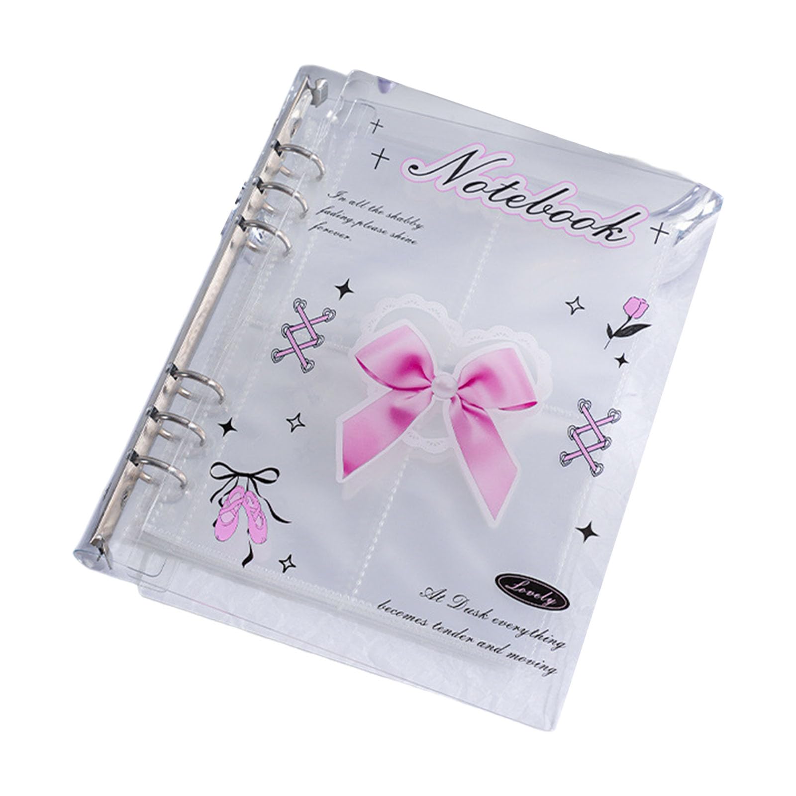 carotoe Photocard Binder with 20Card Page 6rings Binder Card Collector Album Acrylic Binders Covers for Organizing Trading Cards Photocard Album