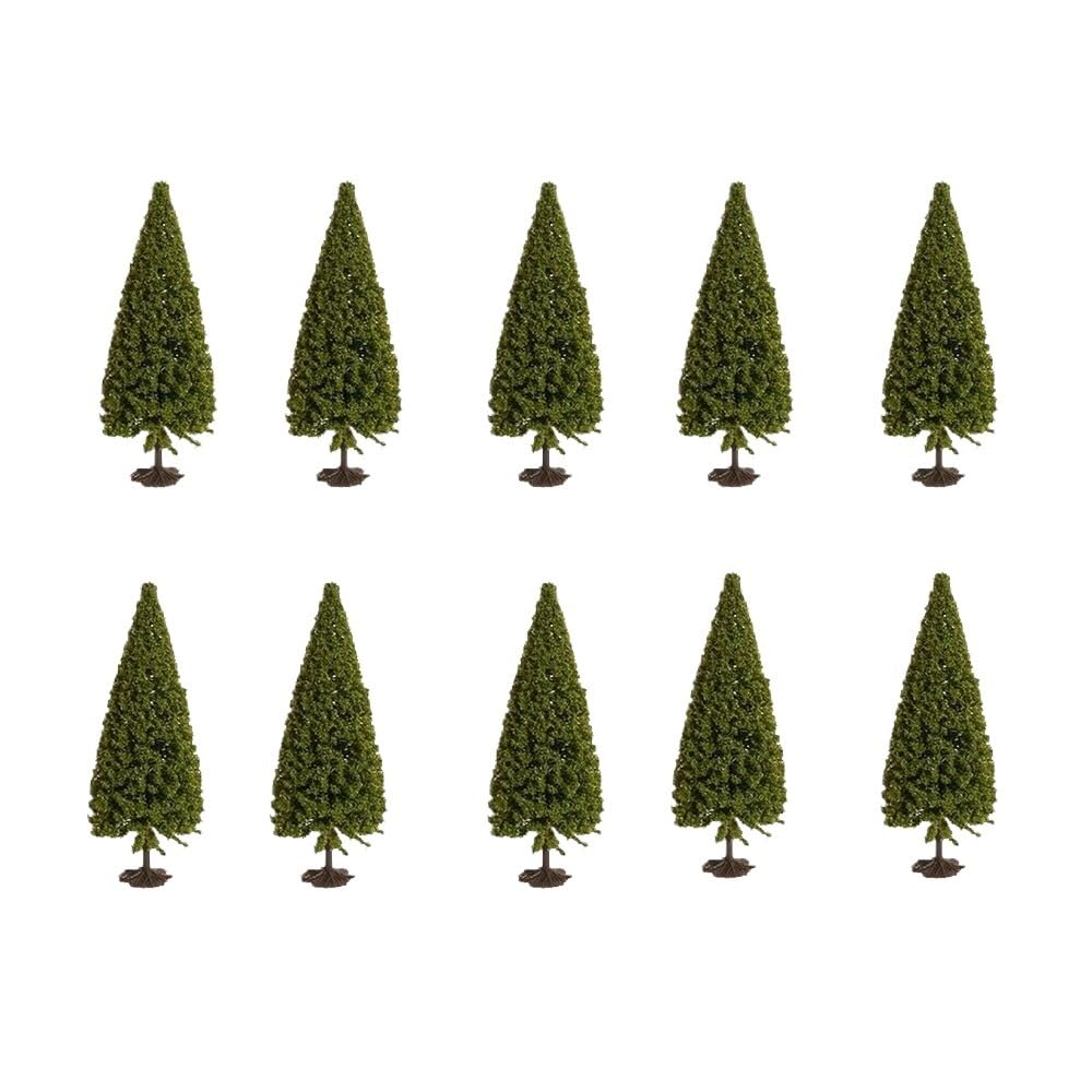 Landscape Greenery 10pcs Pine Trees Miniature Model, Forest Train Layout Landscape Scenery(12.5cm)