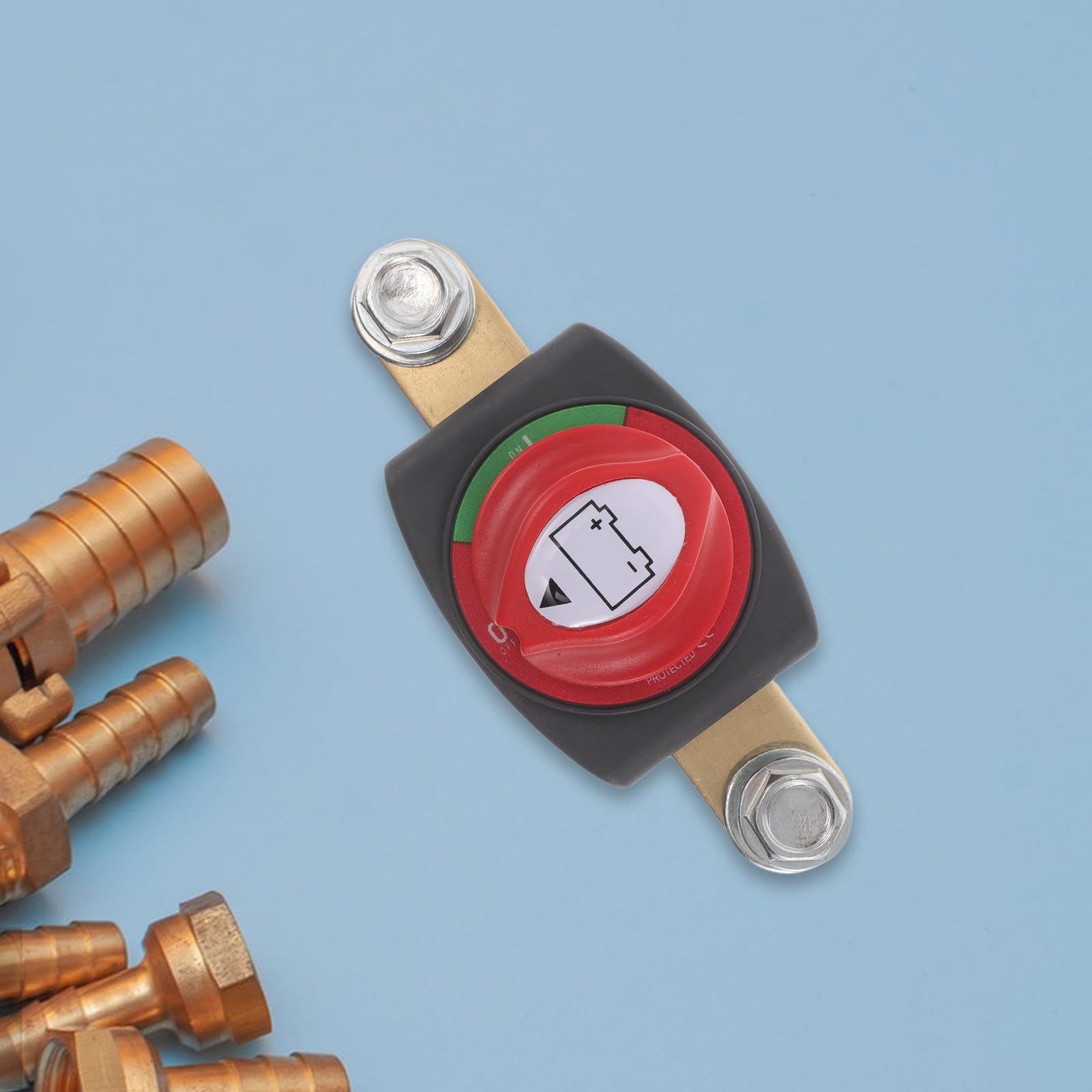 BETOOKY Interruptor de Desconexión de Batería de Latón y Abs, Integrado, Alta Corriente para Automóvil, Barco y Rv, Interruptor de Seguridad Marino, Accesorio de Batería para