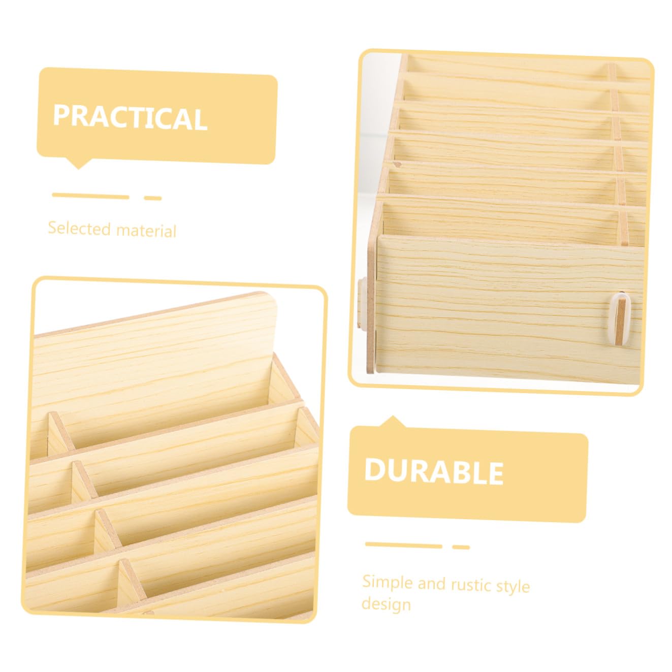 SUPVOX Contenitore da Tavolo in Legno 30 Scomparti, Scatola Portaoggetti per Ufficio e Casa, Organizzatore da Scrivania per Insegnanti e Gestione Telefono, Design Liscio e Finitura