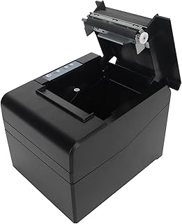 80mm Receipt Thermal Printer, Portable Personal Bill Printer, 220 to 300mm1s USB LAN Interface ESC POS Command Thermal Receipt Printer for Retail (US Plug)