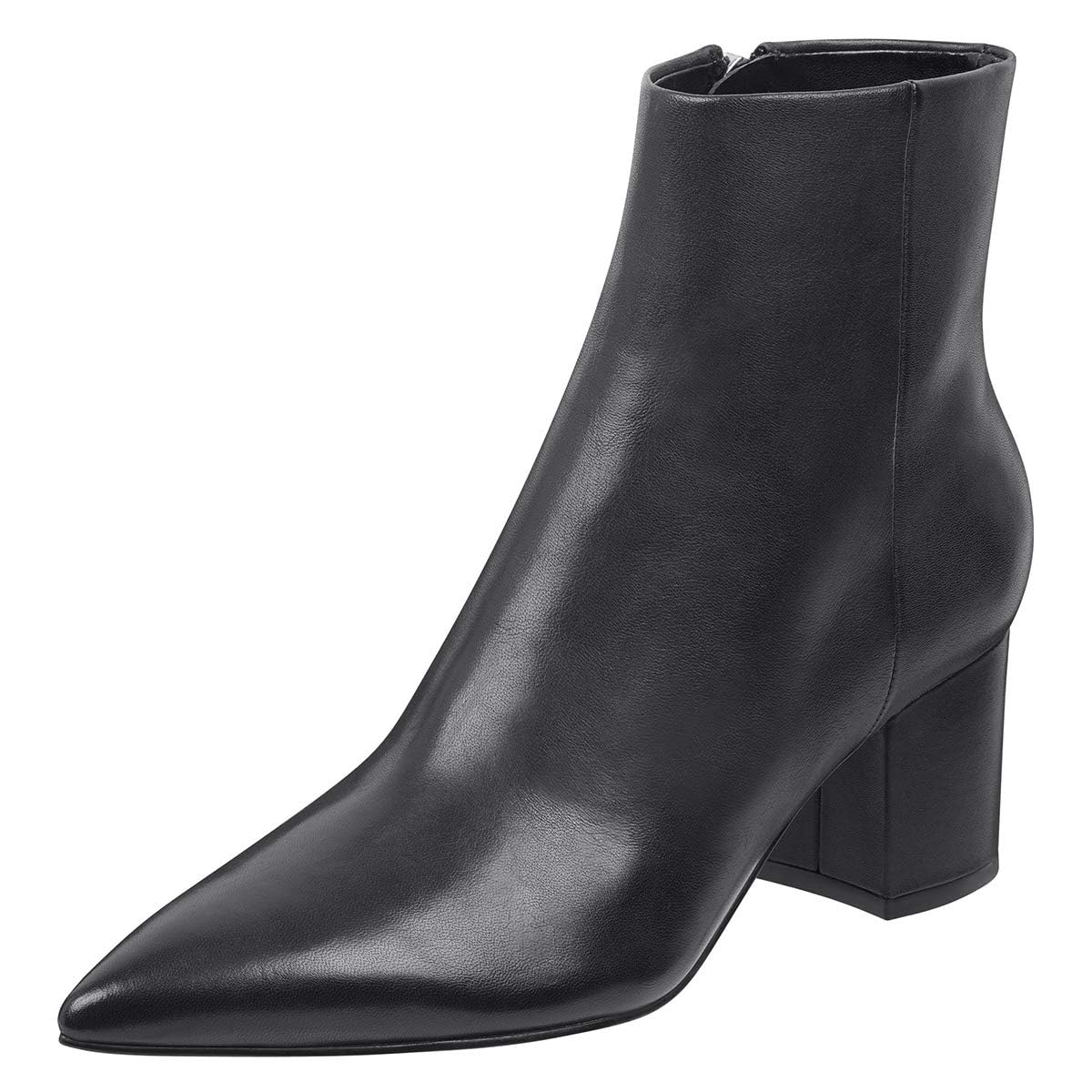 FSJ Women Dressy Pointed Toe Ankle Boots Chunky Block Heels Side Zipper Booties Formal Weddng Shoe Size US