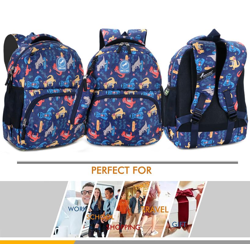 Image of Chris & Kate School Bags for Boys and Girls Elementary Primary Middle, Water resistance Kids Book Bags for Aged 4 to12 Back to School, College, Daily use Free Stationery Pouch and Rain /Dust Cover