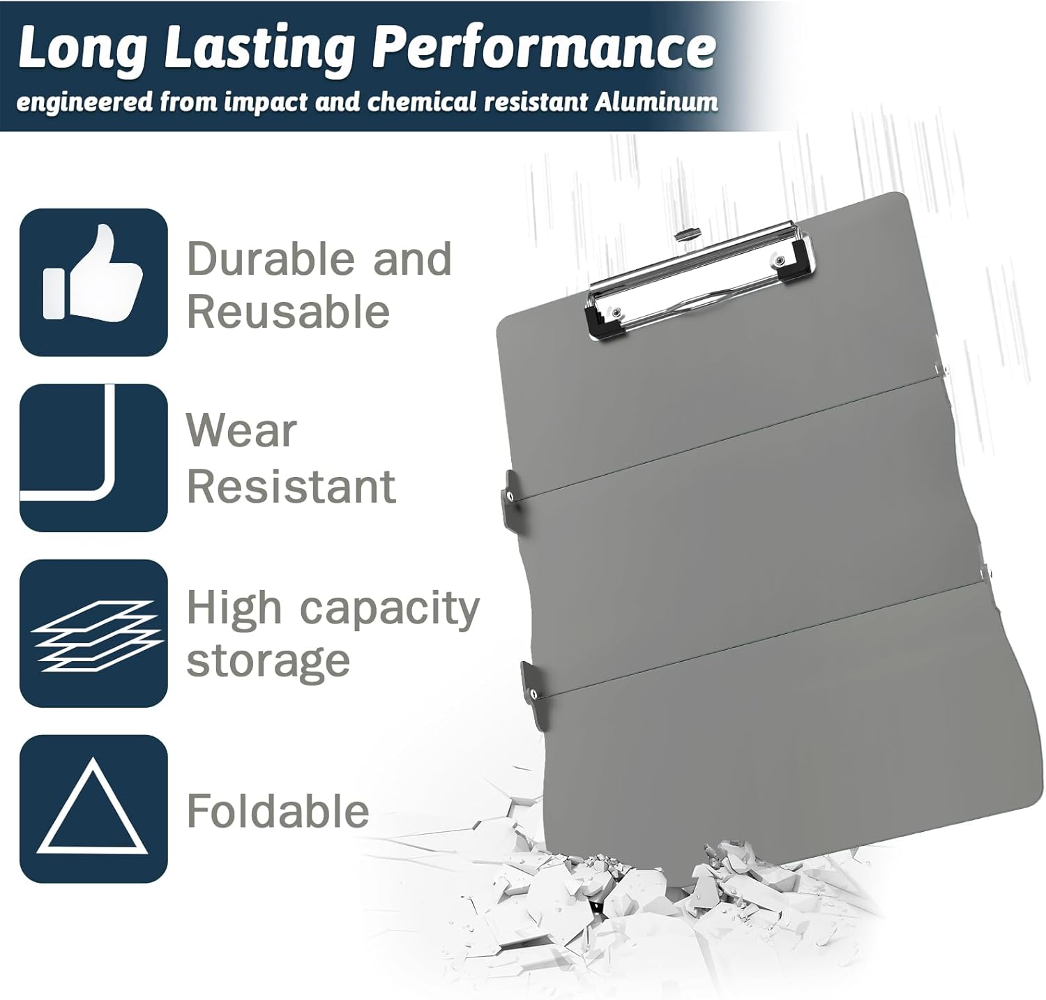 Trustnice Nursing Clipboard Foldable DIY Edition Medical Cheat Sheets Aluminum 3 Layers Foldable Clipboards Pocket Size Profile Clip Nurse Clipboards Notepad for Nurses Students, Teachers, Coaches
