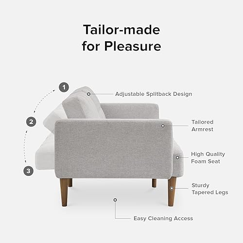 Miniatura 45 de mopio Aaron - Sofá cama pequeño de 76.8 pulgadas, sofá cama, sofá biplaza, sofá biplaza, sofá futón moderno de mediados de siglo, sofá cámara, sofás