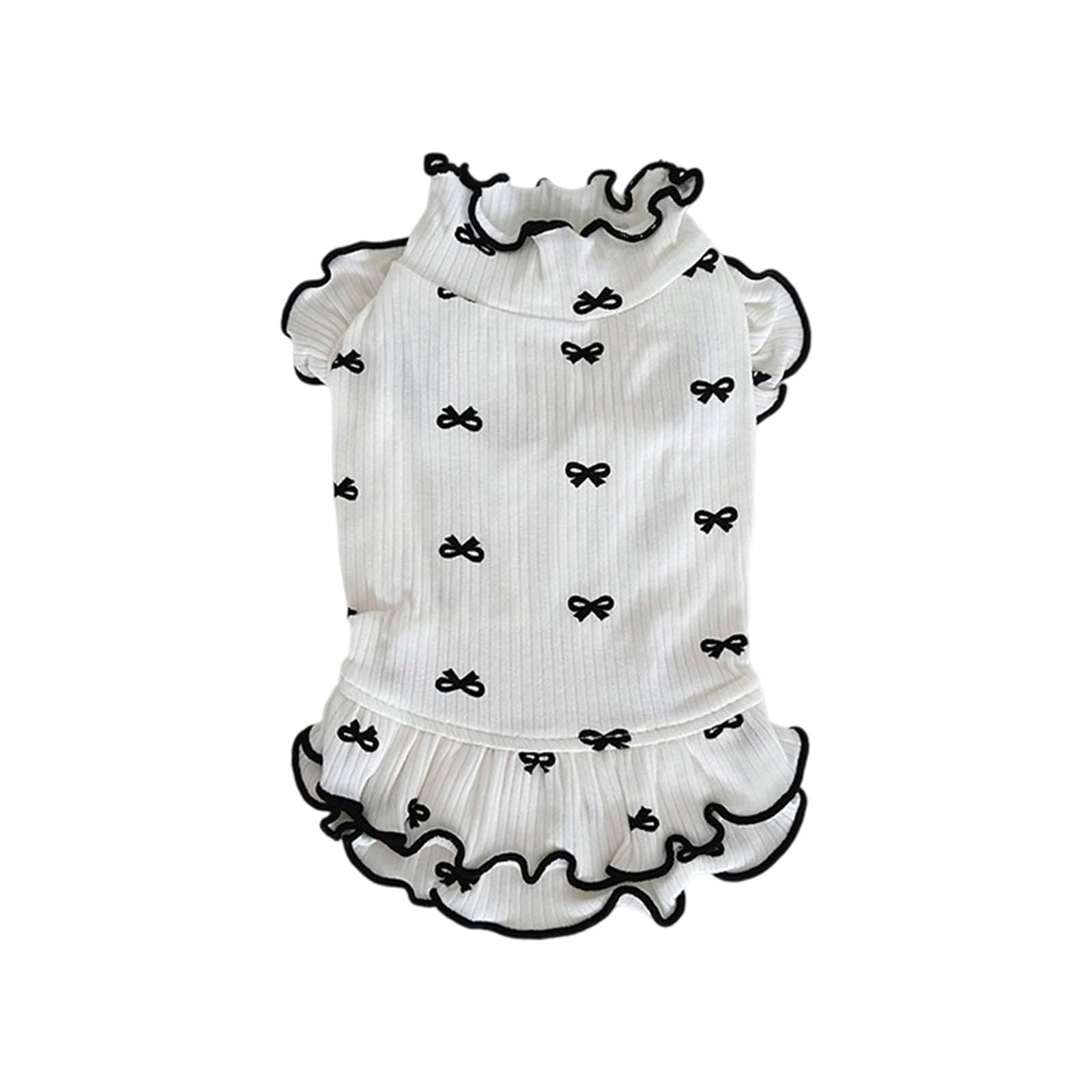 Generisch 2026 Cute Pet Dress for Cats Dogs Soft Breathable Summer Outfits Comfortable Lightweight Design Puppy Clothes (White, XS)