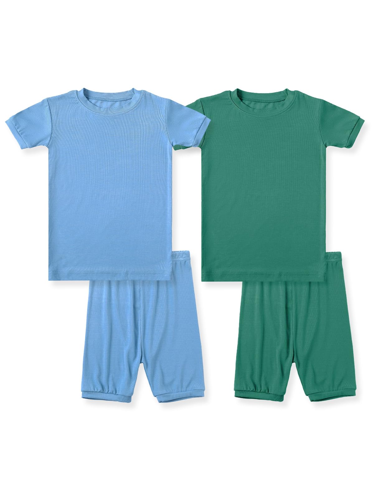 HAPIU Summer Rayon from Bamboo Toddler Pajamas Short Sleeve Set, Pjs Girls Boys Baby Kids