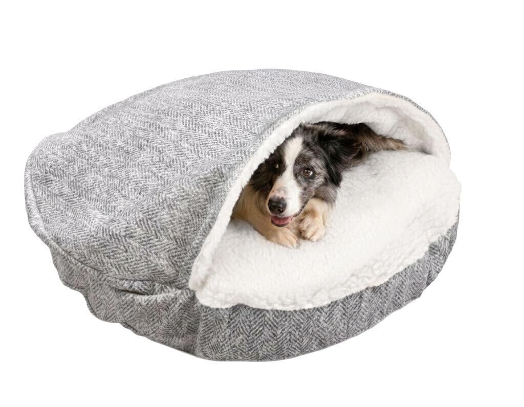 Snoozer Luxury Microsuede Cozy Cave Pet Bed, Show Dog Collection, Large, Palmer Dove