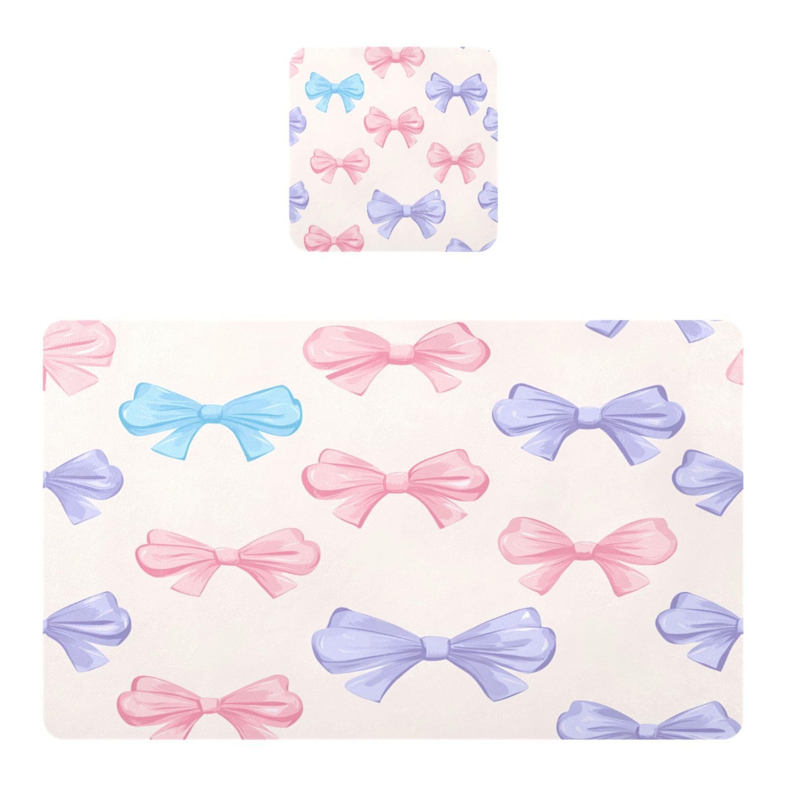 BURSTDDY Bow Placemat Waterproof Place Mat for Dining Table
