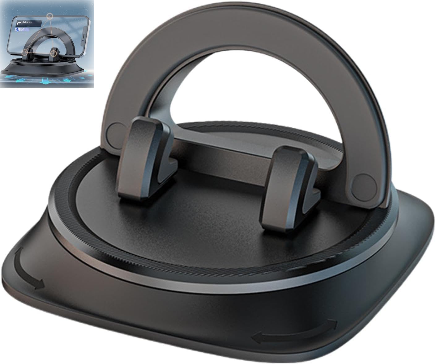 Azonee Phone Mount for Car, Dashboard Cell Holder 360° Rotatable Car with Non-Slip Silicone, Car Phone Mount Pad Mat for Various Dashboards, Slip Free Desk Phone Stand Compatible with Cell Phone