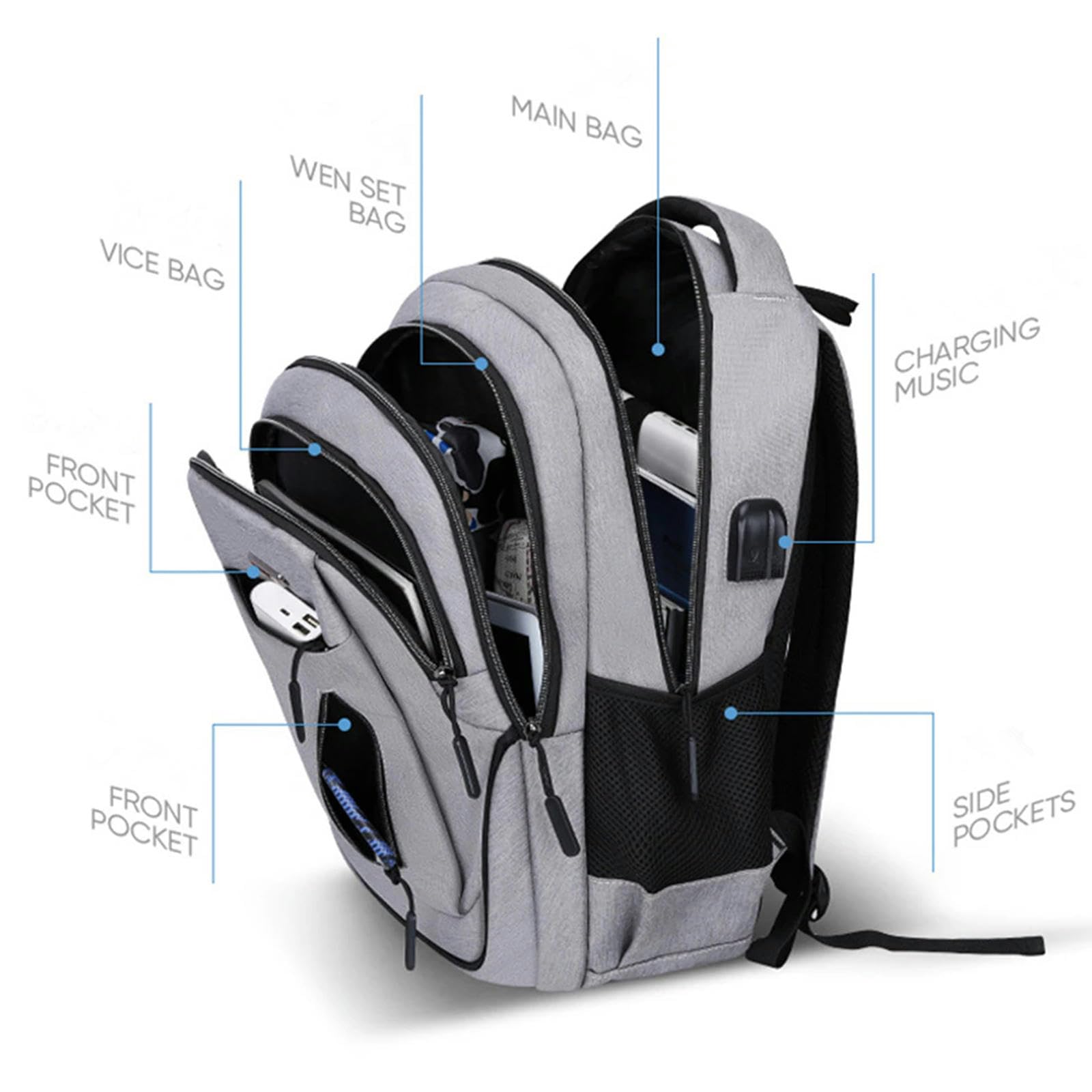 TEidea Schulrucksack Business-Rucksack: Geeignet Für Große Laptops, Computer-Studentenrucksack Für Herren, Aus Oxford-Stoff