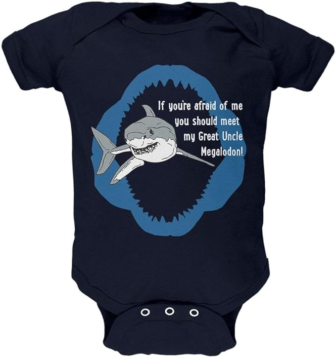 Hai Grossen Weissen Grossen Onkel Megalodon Soft Baby One Piece Navy 9 12 M Amazon De Fashion