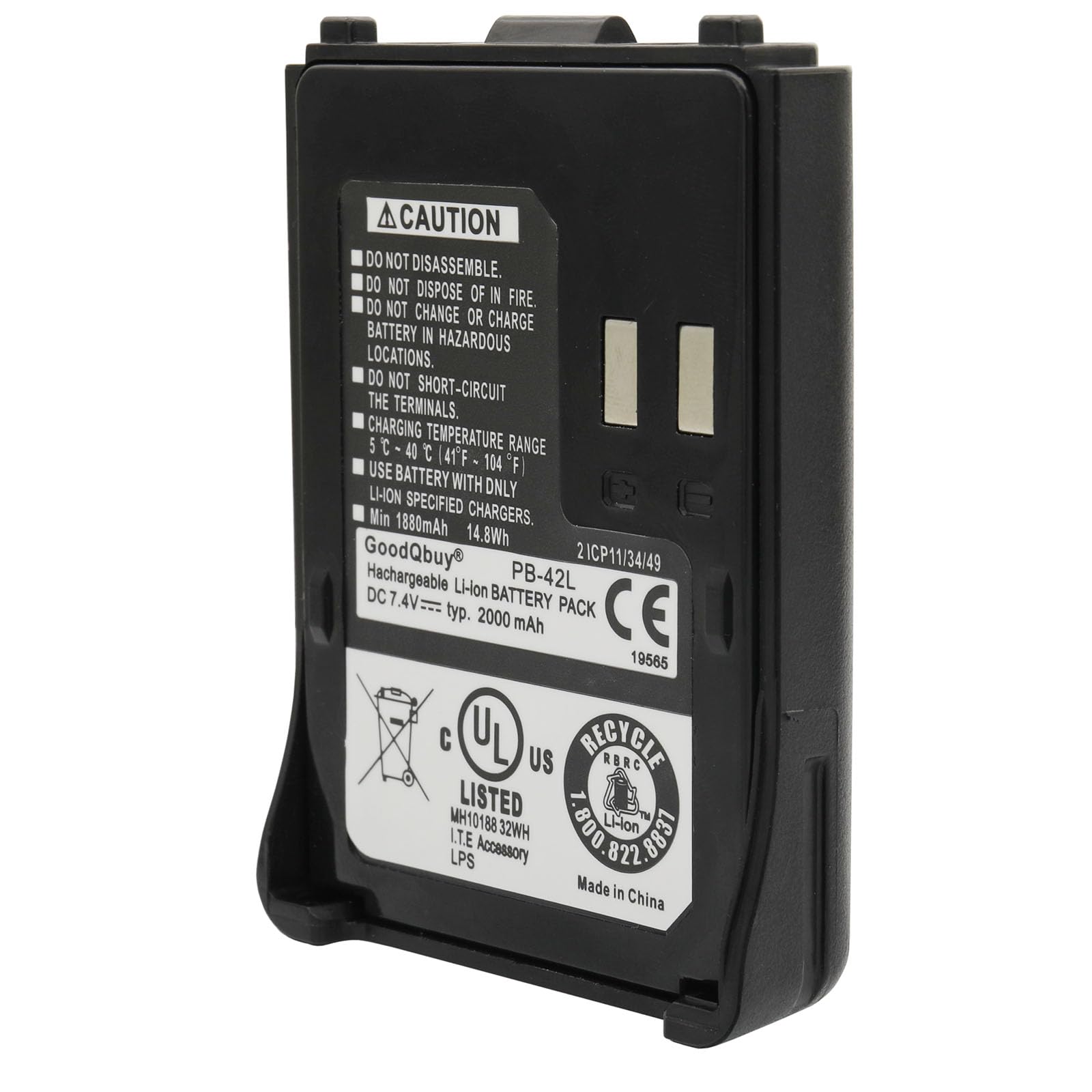 GoodQbuy 7.4V 2000mAh PB-42L Li-ion Battery Compatible with Kenwood TH-F6 TH-F6A TH-F7 TH-F7E THF6A Portable Radios PB-42Li PB-42 PB42