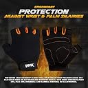 WMX Unisex Leather Gym Gloves | for Professional Weightlifting, Fitness Training and Workout | with Half-Finger Length, Wrist Wrap for Protection (TECH PAD, XL) gallery image