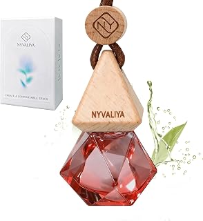 Car Air Freshener Hanging Diffuser, Long Lasting Woody Essential Oil | Luxury Car Air Freshener, 10ml Wood Cap Essential Oil Perfume Diffuser, 60-Day Long-Lasting Fragrance Hanging Decor