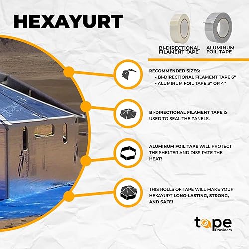 Miniatura 3 de WOD AFTR36 Cinta de papel de aluminio - 1 pulgada x 150 pies (2.8 mils) Cinta selladora reflectante con escudo térmico, ideal para aislamiento y