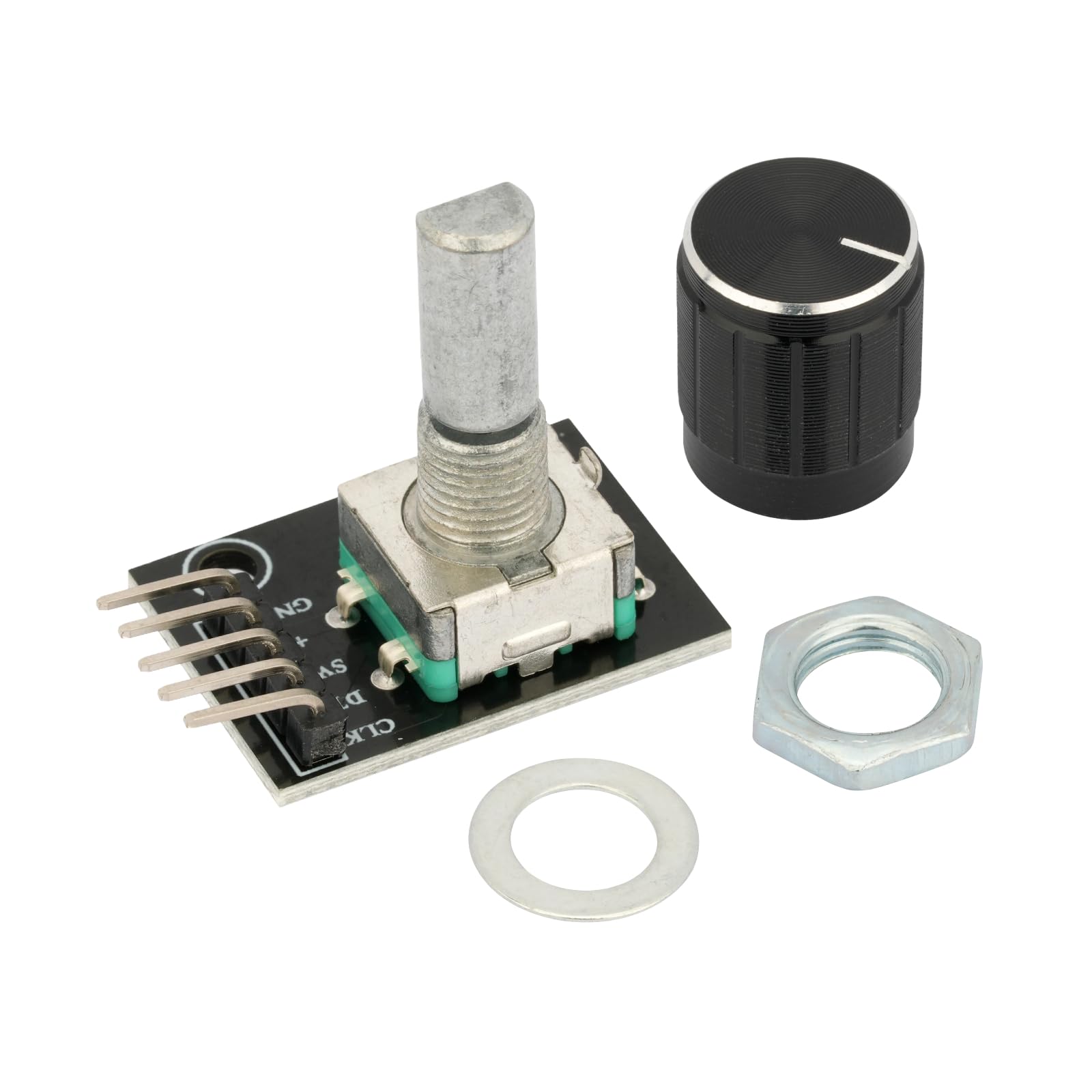 Lot de 6 encodeurs rotatifs KY-040 avec bouton poussoir et capuchon de bouton compatible avec Arduino