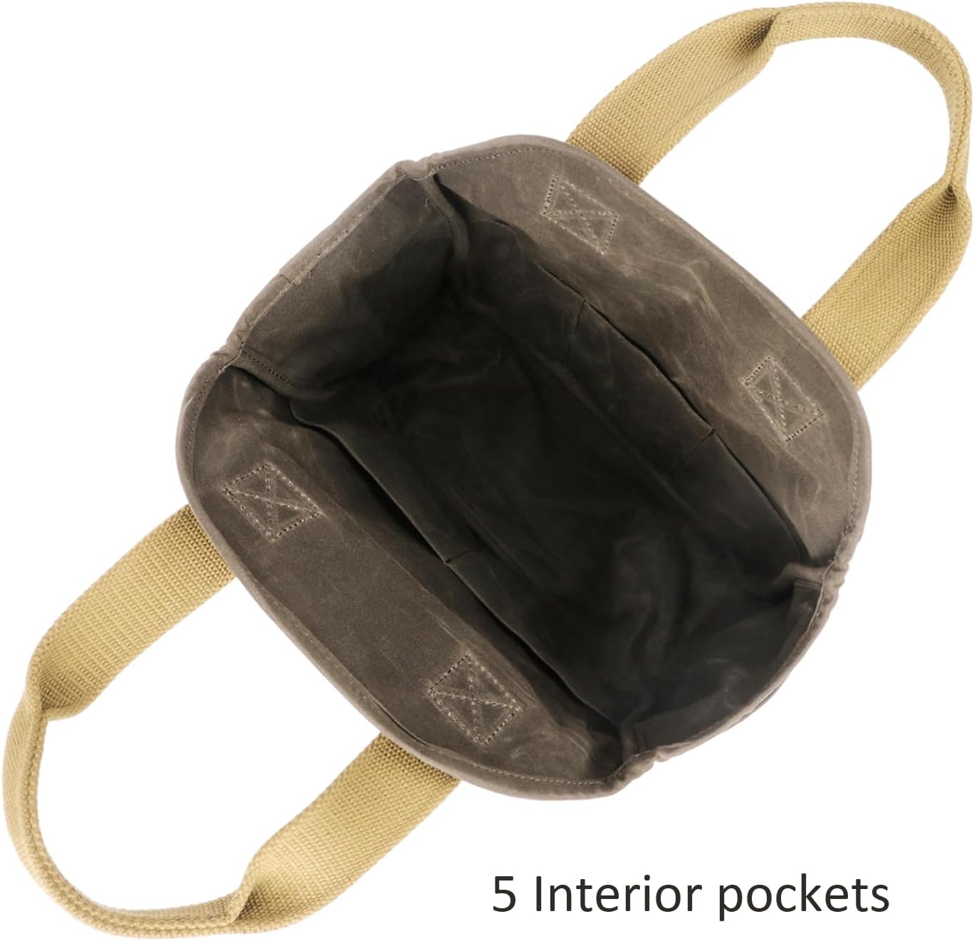 Tourbon Waxed Canvas Garden Tool Bag Gardening Tools Storage Tote with 5 Interior and 6 Exterior Pockets Multi-Functional Organizer for Gardener Florist Workshop