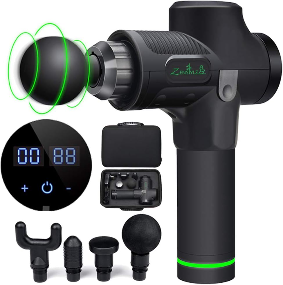 Zenstylz Deep Tissue Massage Gun, Suitable for Anyone, from Beginner to Athletes for Relaxing Enjoyable Healthy Healing and Recovery