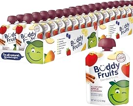 Buddy Fruits Snacks To Go Cinnamon Unsweetened Applesauce 3.2oz Pouch (Pack of 70) Gluten-Nut-Dairy-Preservatives-BPA Free, Non GMO, Kosher