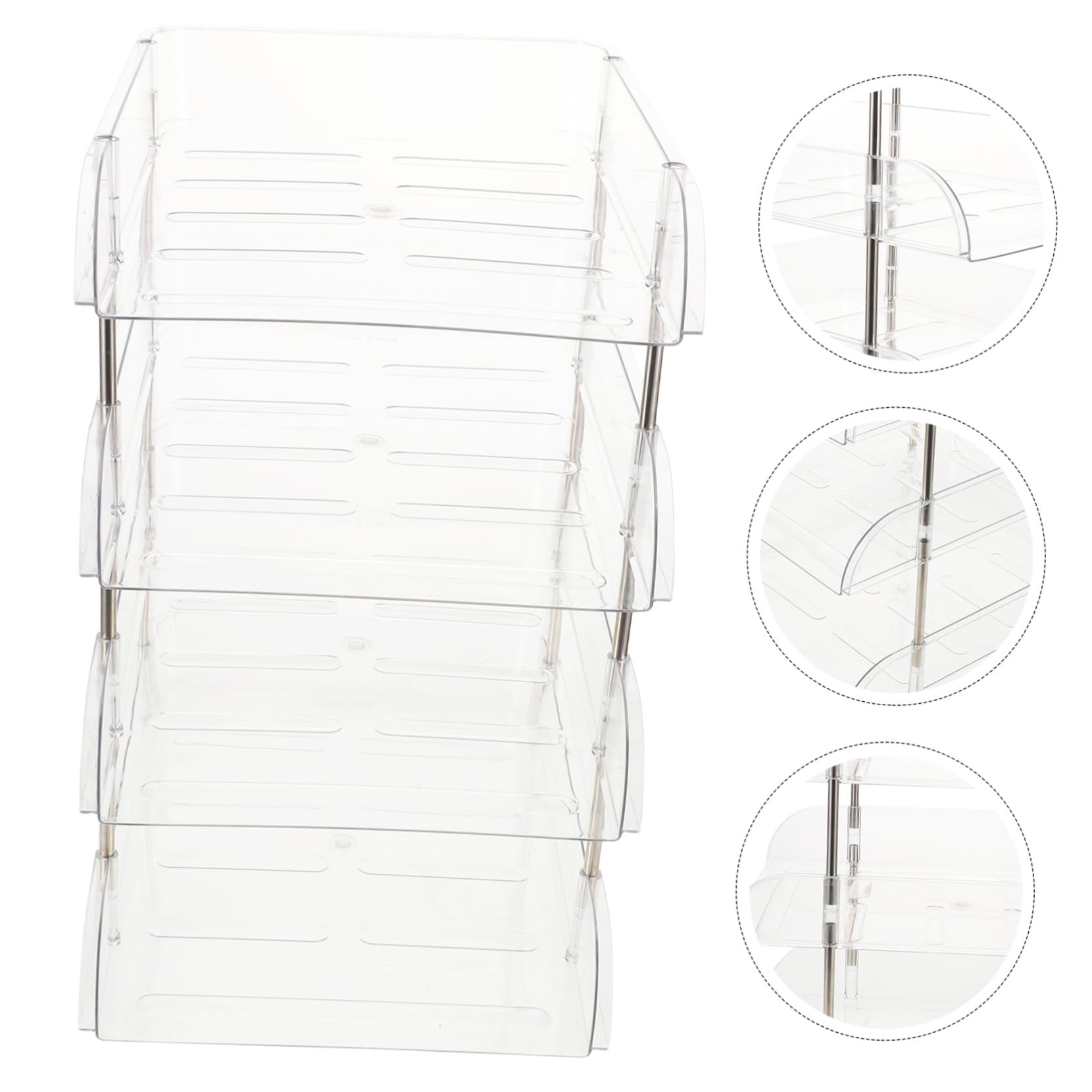 Organizzatore di Documenti da Scrivania 4 Livelli in Plastica | Ragazzo Ragazza e Studenti, Festa Scuola Decor, Desktop Organizer per Studio e Casa