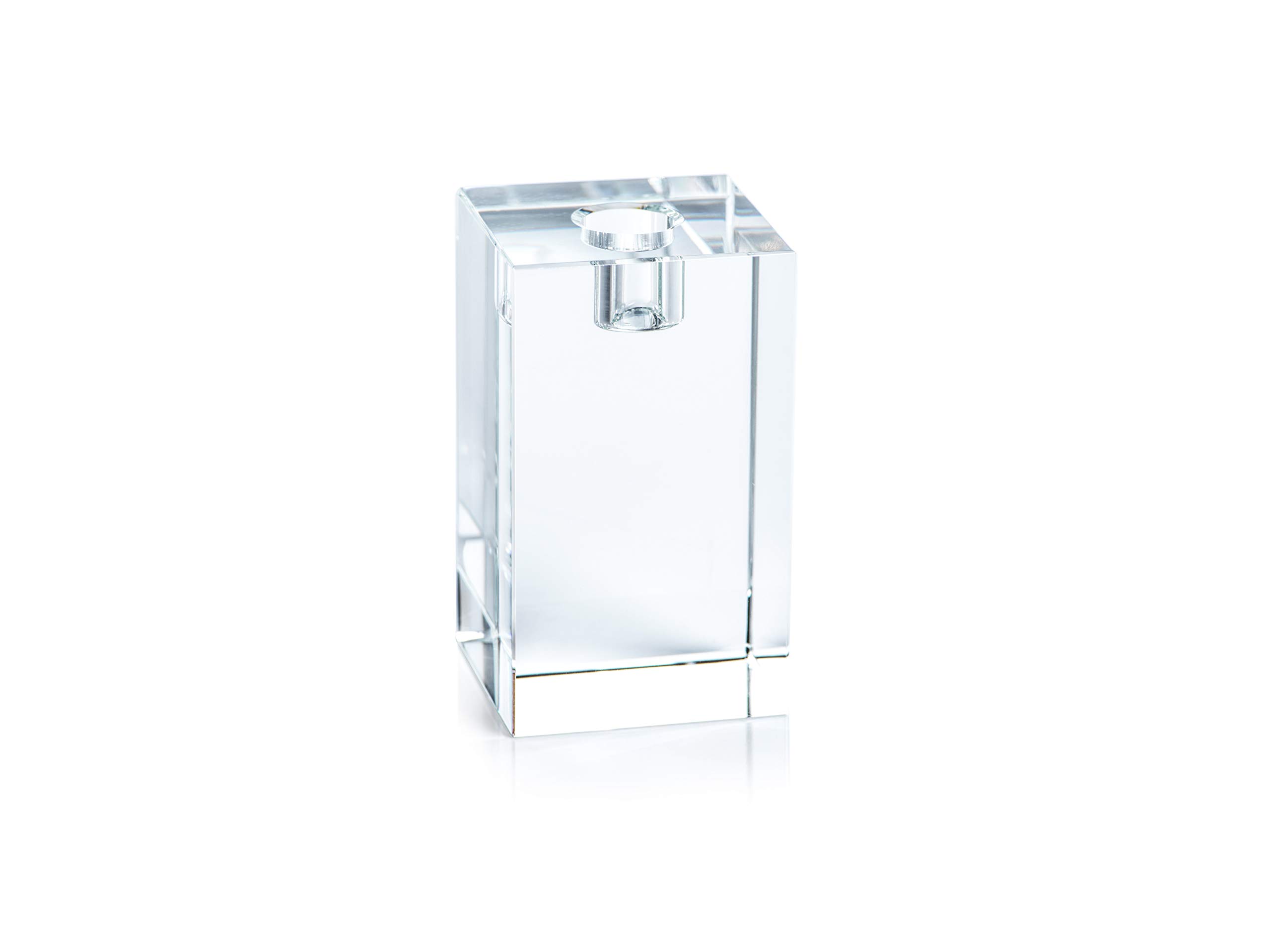 Buy Zodax Romy Crystal Glass Taper Candle Candlestick Holder, Square, Clear Online at desertcartUAE