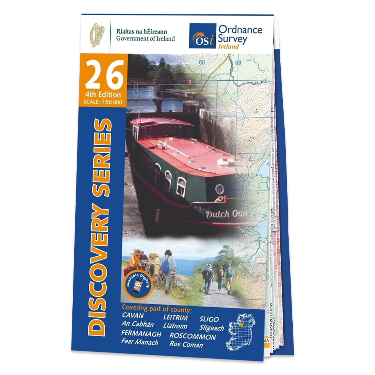 Cavan, Fermanagh, Leitrim, Roscommon & Sligo Map | Ordnance Survey Ireland | OSI Discovery Series 26 | Ireland | Walks | Hiking | Maps | Adventure (Irish Discovery Series)