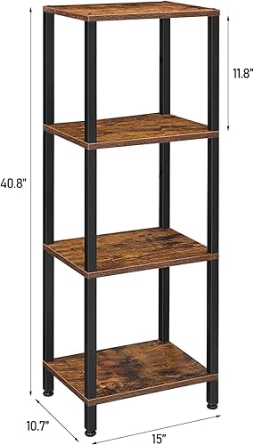 Miniatura 2 de TUTOTAK Estantería para libros de 4 niveles, estantería estrecha para espacios pequeños, estantería apilable de bricolaje, para sala de estar,