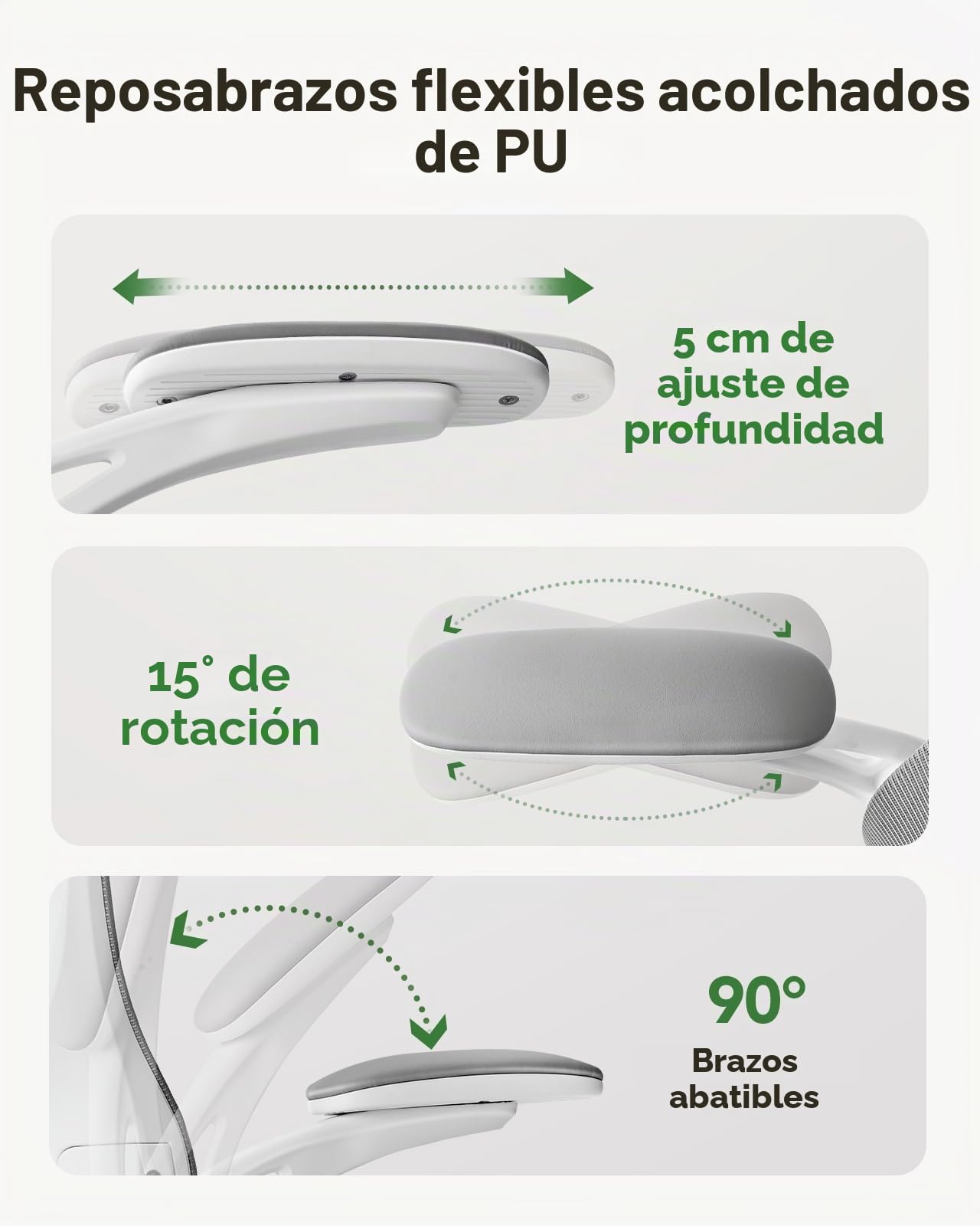 Marsail Silla Escritorio Ergonomica: Silla Oficina de Computadora con Respaldo Alto de Malla y Soporte Lumbar Ajustable Silla Giratoria para Tareas Trabajo con Ruedas, Reposabrazos 3D y Reposacabezas