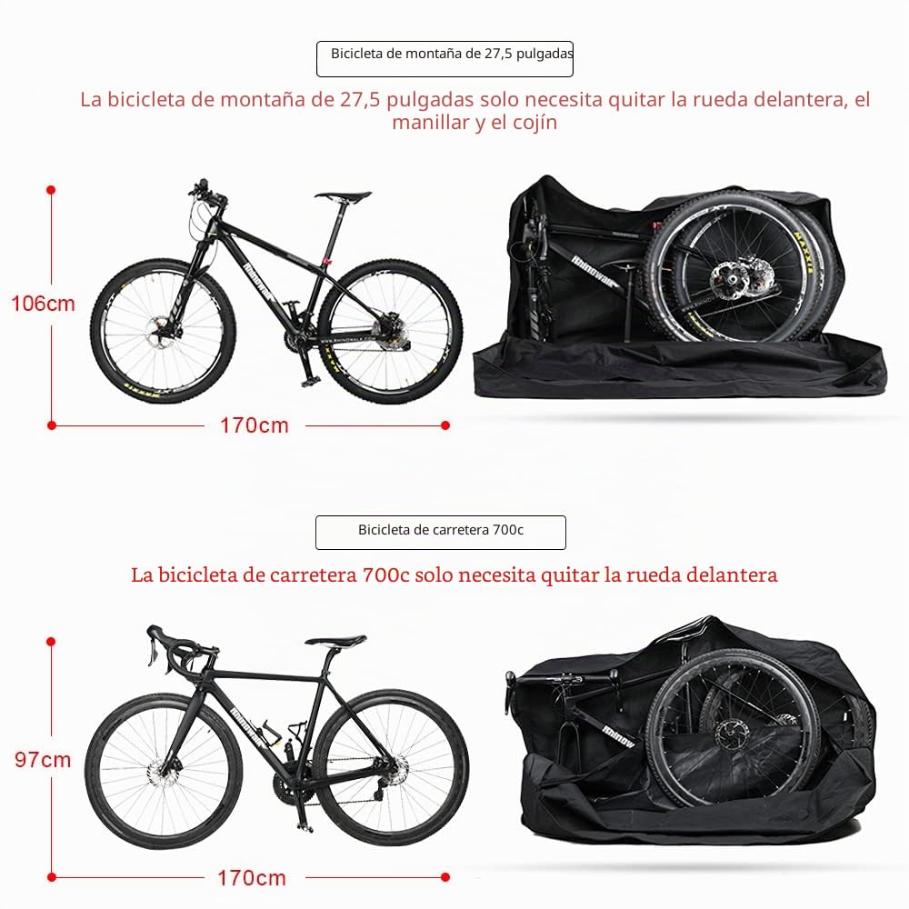 Bolsa de transporte para bicicleta de 26 a 29 pulgadas, plegable, MTB, bicicleta de carretera, bolsa de transporte