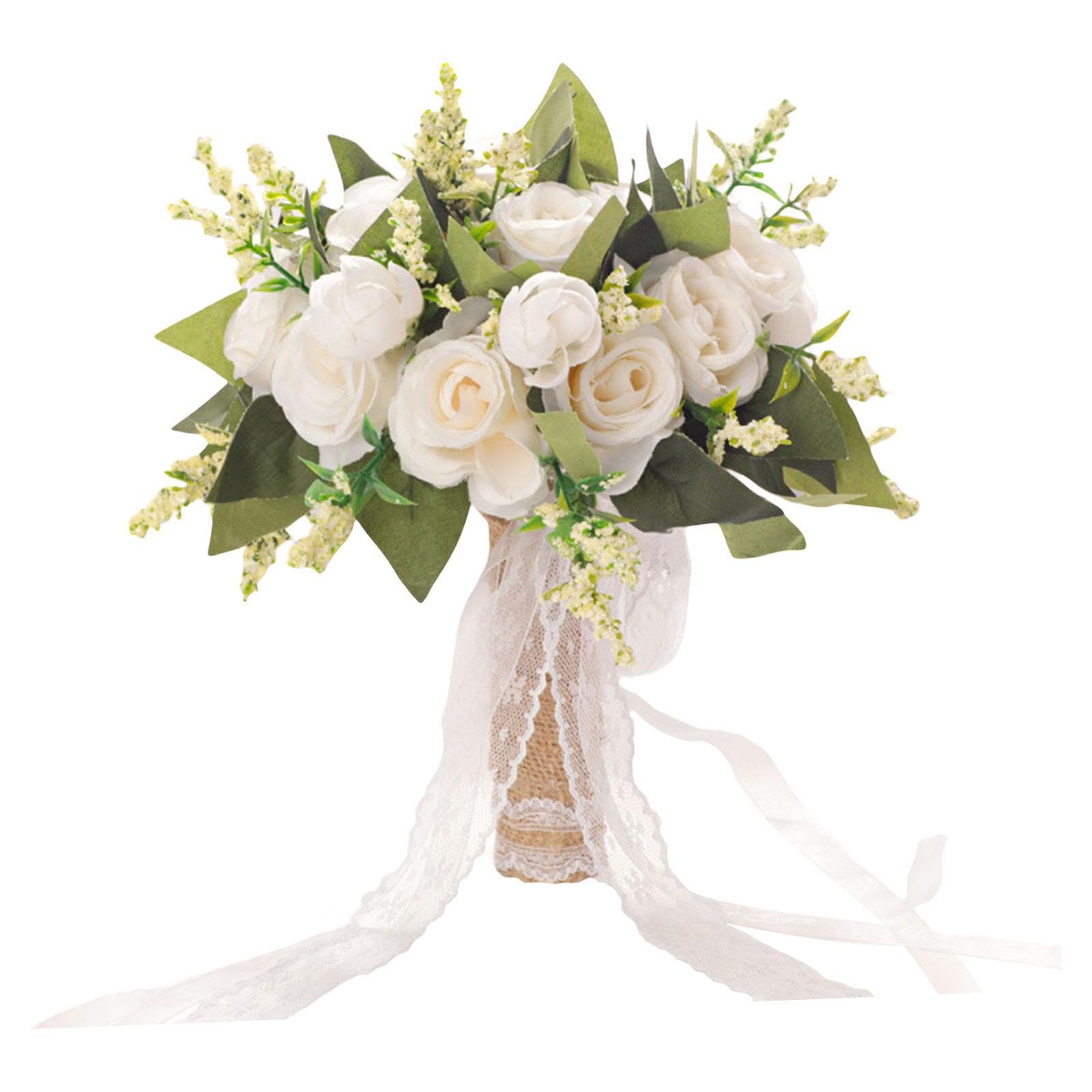 QUXVUIS Artfully Crafted Wedding Bouquets Featuring Luxurious Silk Flowers Enhancing Scenic Wedding Ceremonies Bridal Bouquets Holder Artificial Flowers