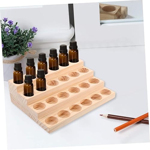 Miniatura 6 de DECHOUS Soporte de exhibición de botellas de aceite esencial Soporte de exhibición de mesa de maquillaje de madera Soporte de mesa Organizador de