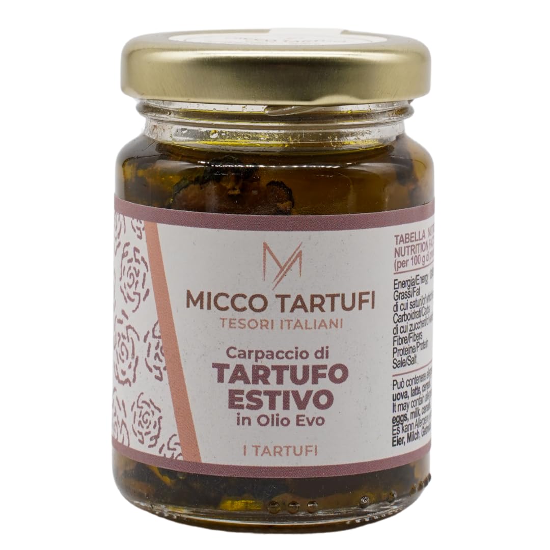 Carpaccio de truffe noire d'été (Tuber Aest. Vitt) - 60 g - Prêt à l'emploi - Gourmet - Fabriqué en Italie