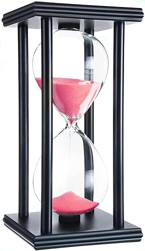 Miniatura 4 de hourglas - Temporizador de arena de 3060 minutos, decoración de escritorio, reloj de arena, ampulheta (5.5 pulgadas, arena negra) (arena azul, 5.5