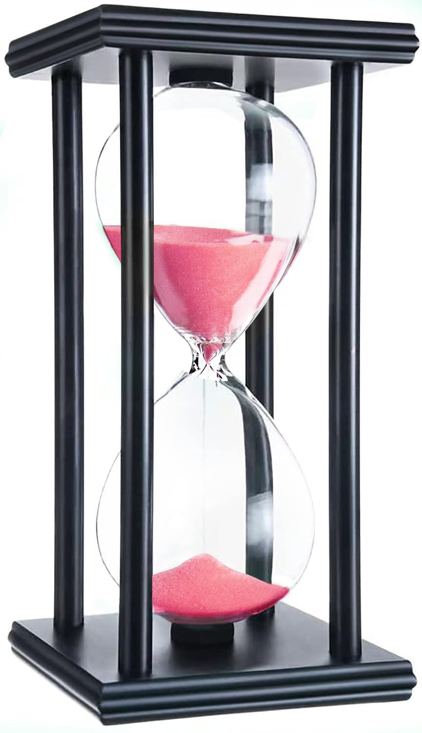 Tanmalan hourglas Sand Timer 30/60 Minutes Desktop Decorations Reloj de Arena ampulheta Sandglass (Pink Sand, 8 inch)