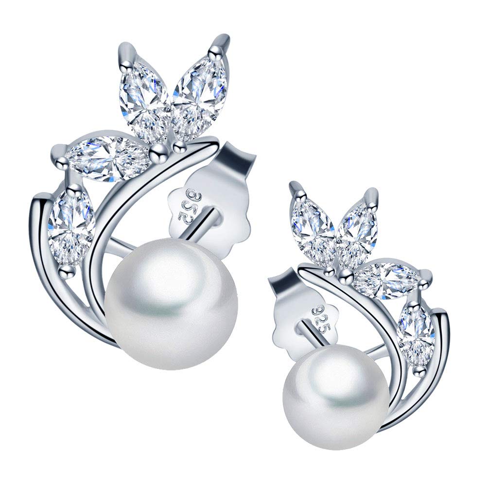 MICGIGI Damen Creolen 925 Sterling Silber - Tränenförmige Ohrringe Mit Zirkonia