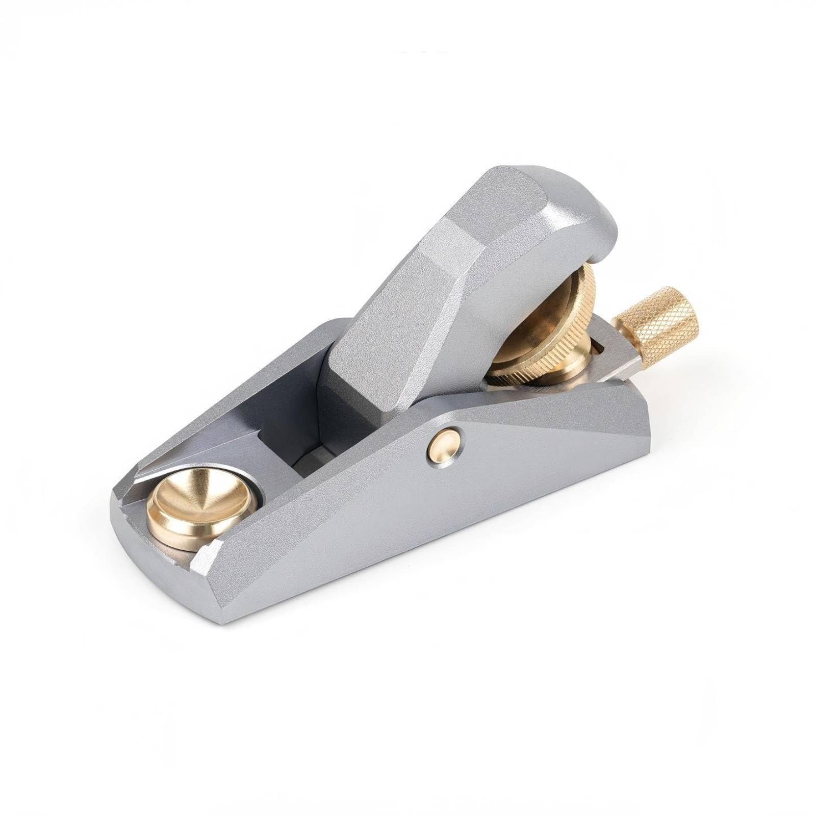 Gralara Mini Cepillo Mano Manual Cepillo Mano Compacto Mini Cepilladora para Bricoladores, Carpintería, 92 34 52mm, Mini, Ángulo Bajo, Aluminio, Gris