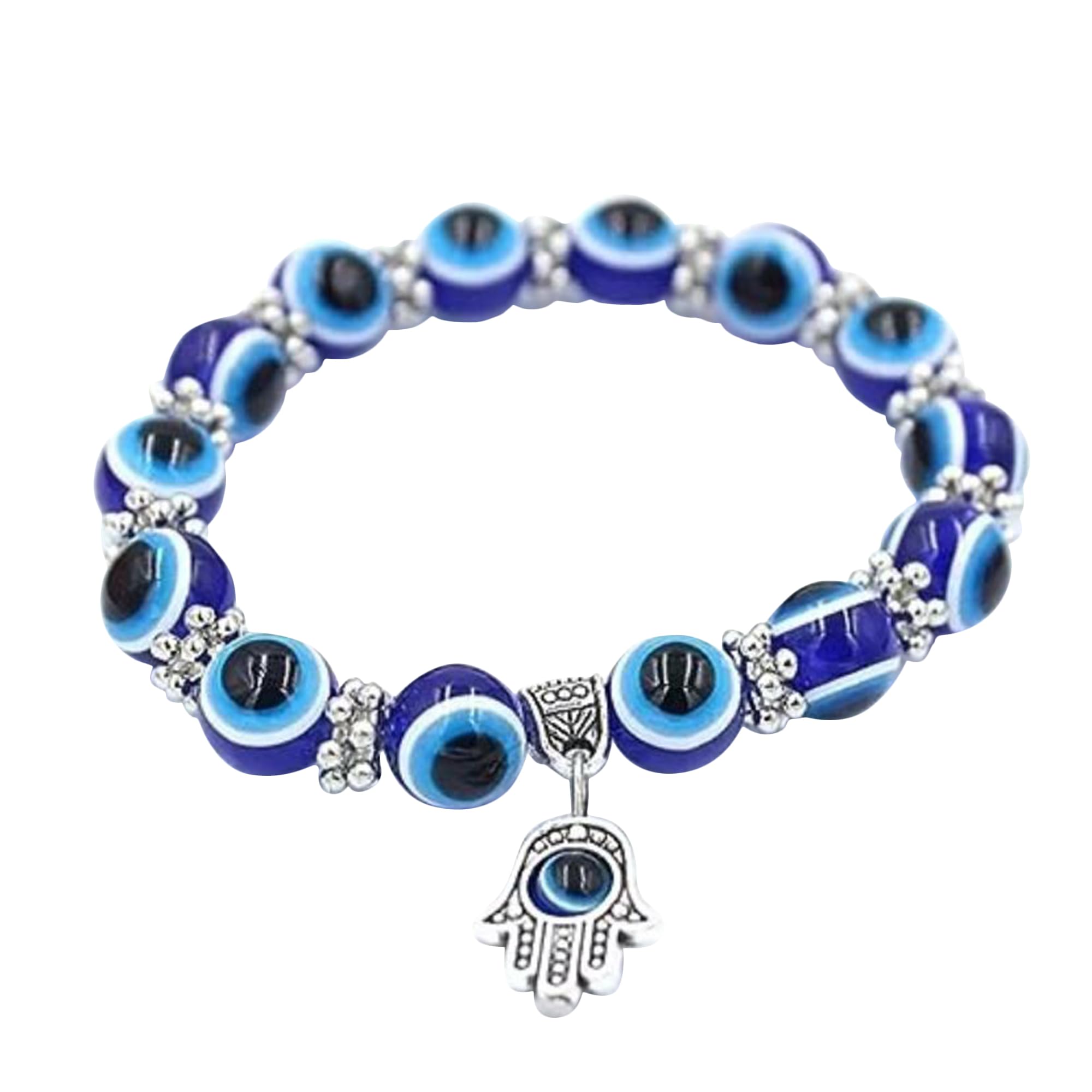 Shreyadzines Exclusive Evil Eye Bead Stretchable Hand Charms Bracelet/Bangle for Women