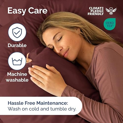 Miniatura 4 de CGK Unlimited - Edredón mullido, Microfibra, Burgundy, King