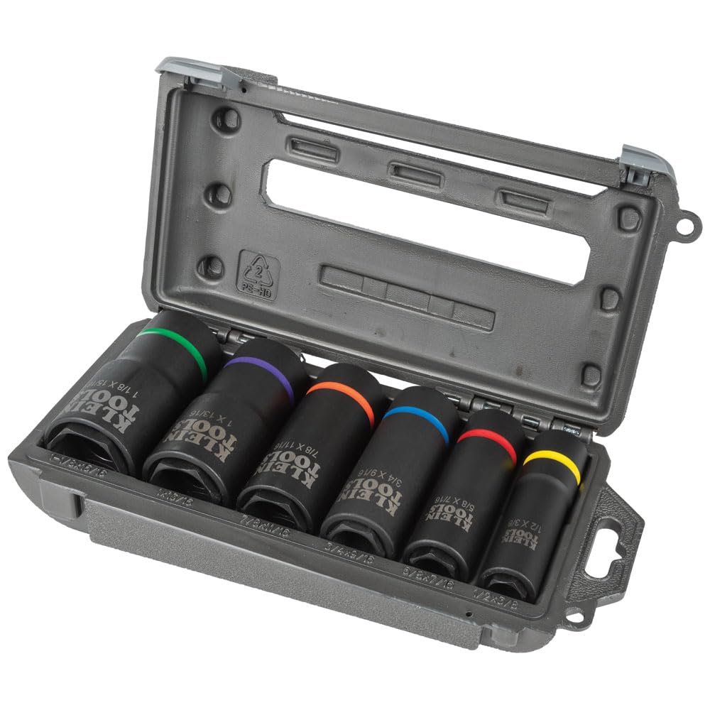 Klein Tools 66060 2-in-1 Impact Socket Set, 6-Piece Tool Set with