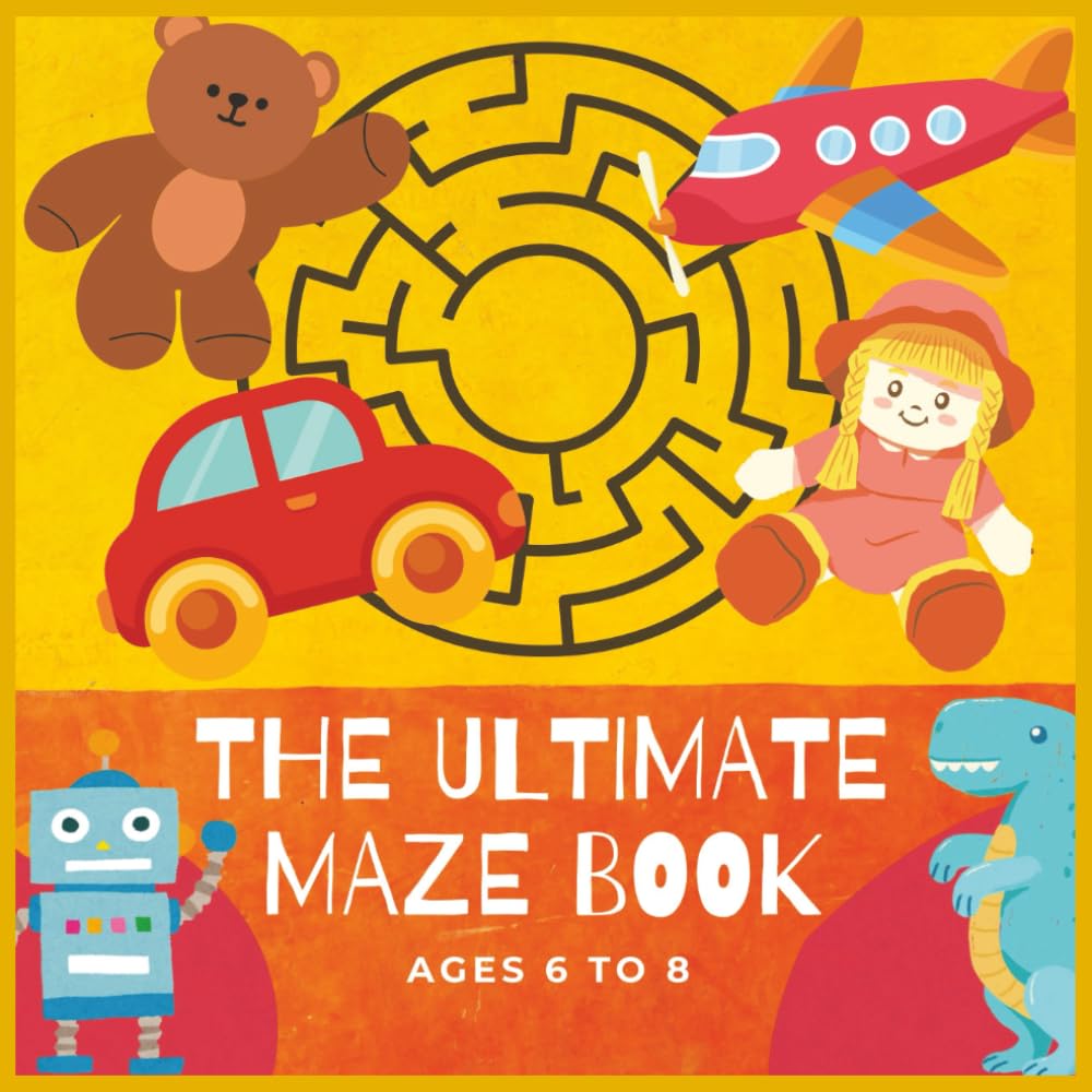 Maze Book for Kids: 50+ Fun & Challenging Mazes for Ages 6-8 | 8.5x8.5 Activity Book to Boost Problem-Solving & Focus