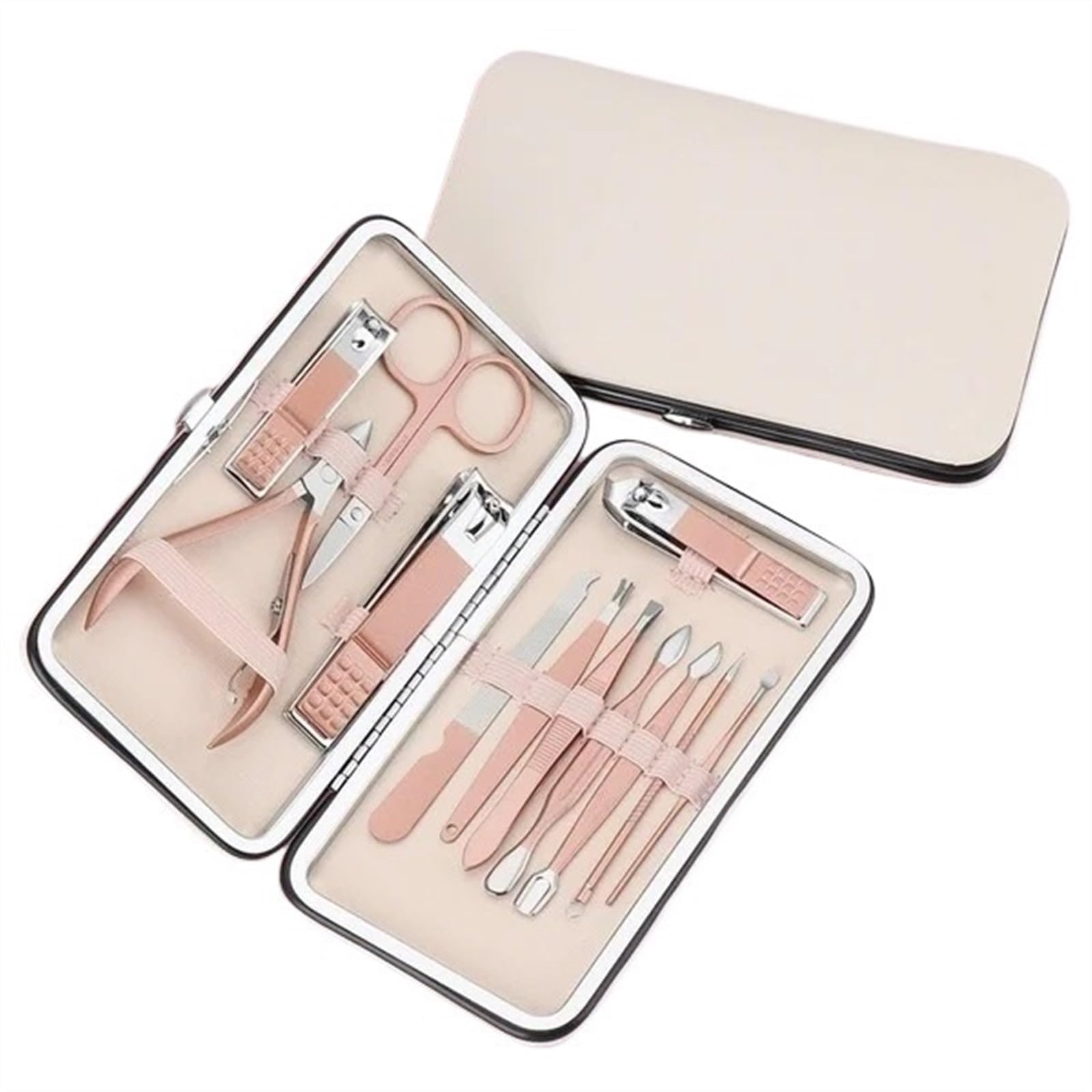 Juego de Tijeras for uñas de Oro Rosa y Negro, cortaúñas, pedicura, Herramientas de Belleza for uñas(12PCS)