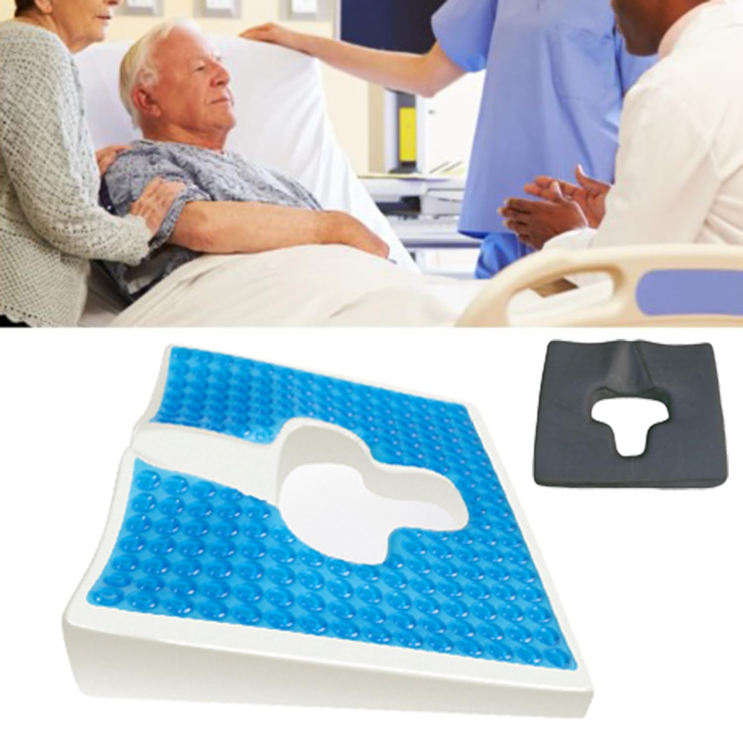 Cuscino Anti-Decubito,Cuscino In Memory Foam Per Il Coccige,Materiale In Fibra,Apertura a Forma Di t,Ottima Traspirabilità,Adatto Per Persone Costrette a Letto o Che Trascorrono Lunghi Periodi Sedute