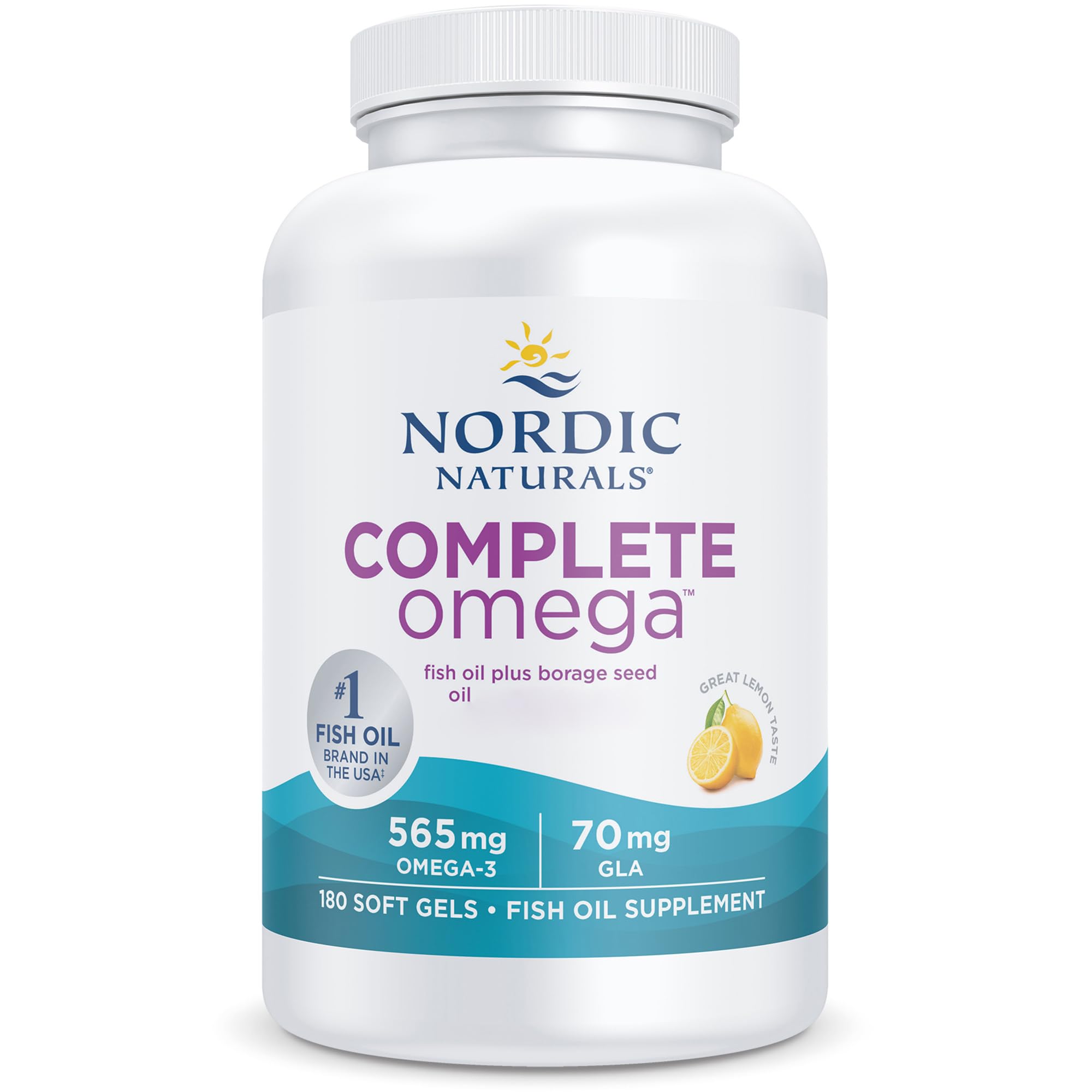 Nordic Naturals, Complete Omega, 180 glutenfreie Softgels, 565mg Omega-3 je Dosis, Sojafrei, GMO frei, Geschmacksneutral