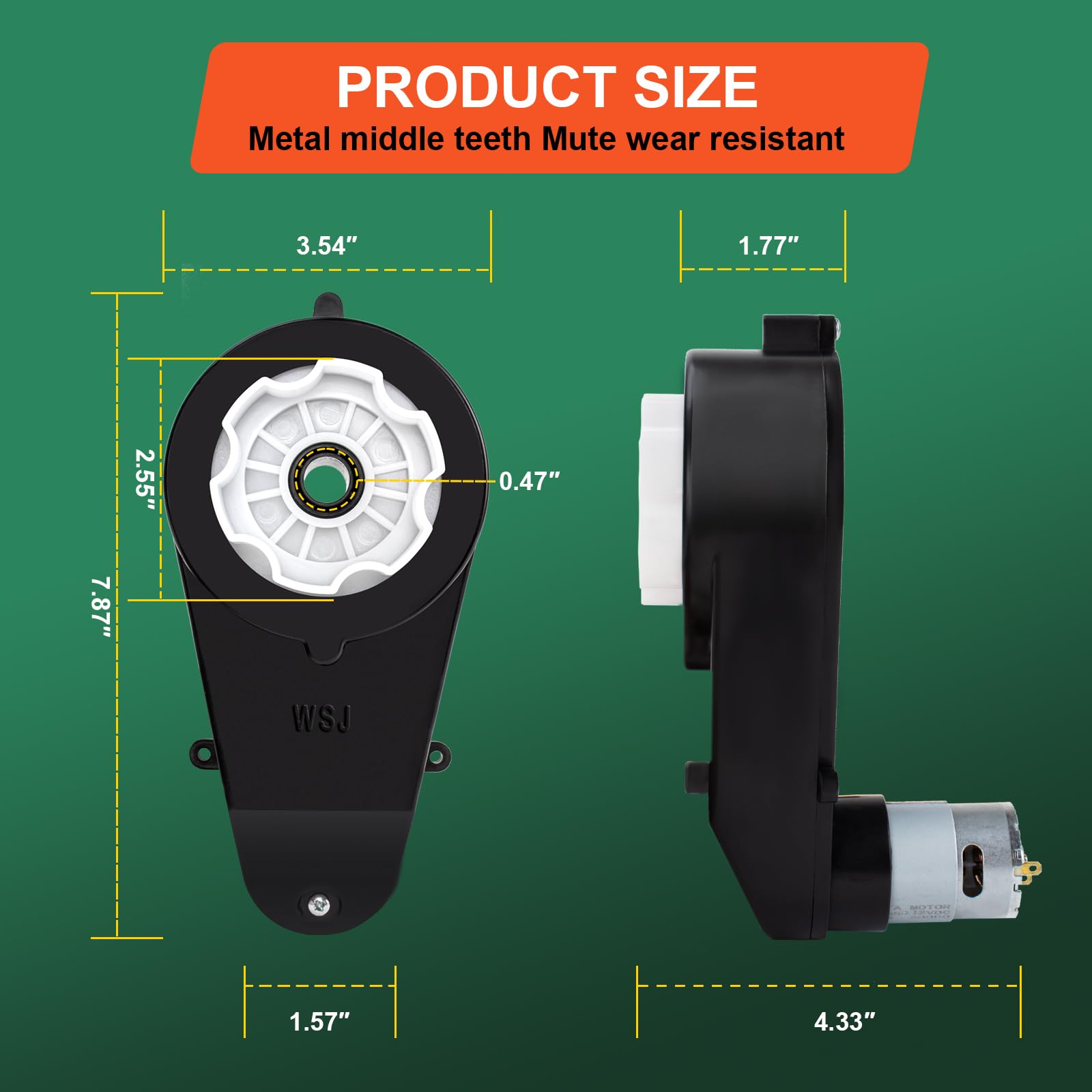 CAKULA 550 40000RPM Gearbox with 12V Motor 12 Volt Motor with Gear Box for Kids Powered Ride On Car Kid Trax Dynacraft Best Choice Products Kidzone Bumper Buddy Children Ride On Toys